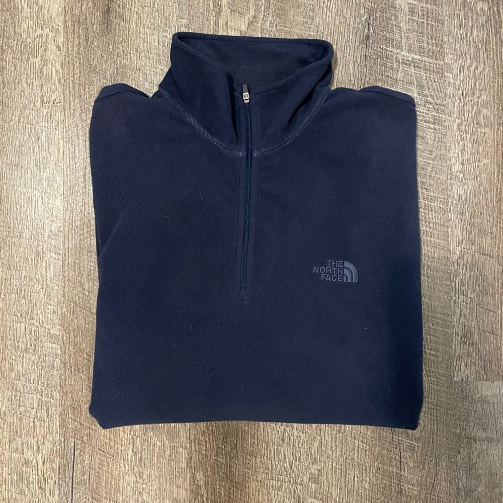 North Face Navy Half Zip Fleece Sweater